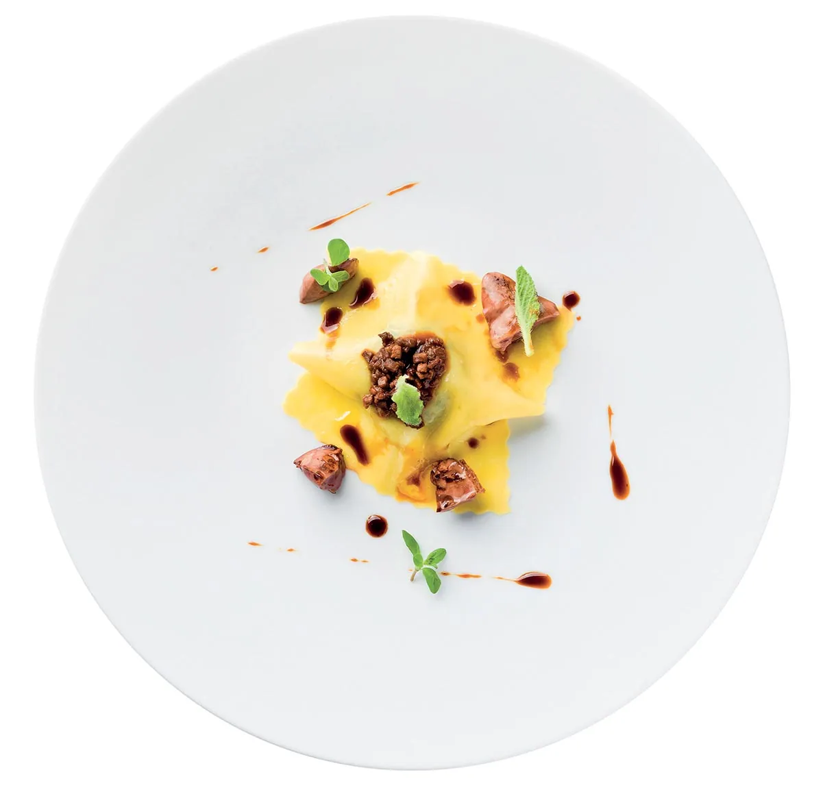 Raviolo di Magro con ragù all'italiana