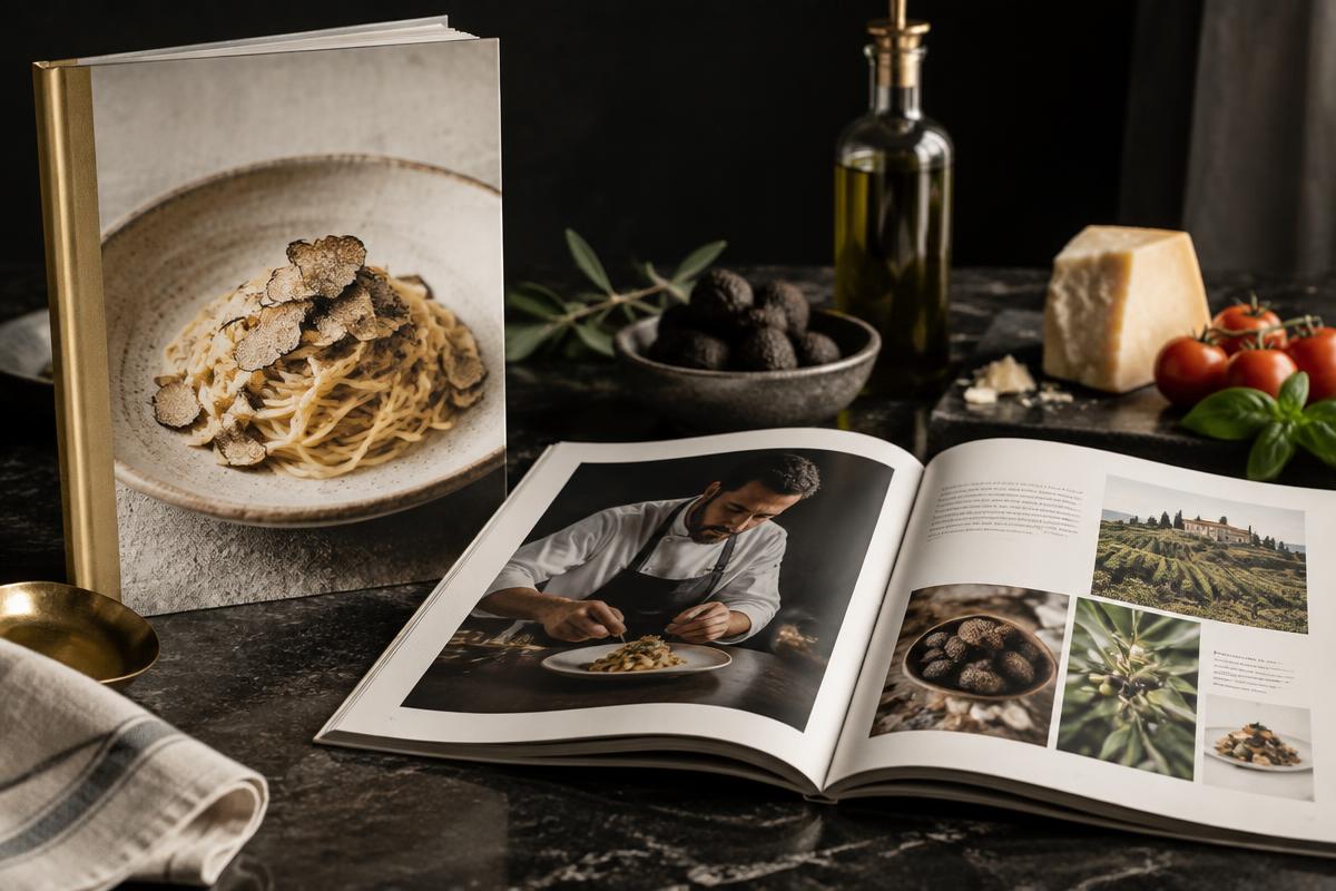 Rivista gastronomica aperta tra ingredienti italiani